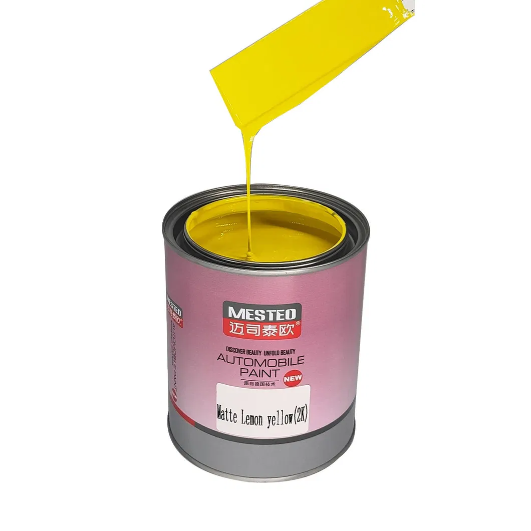 Autocoat 2K Matte Lemon Yellow Wholesale Spray Good Coverage Acrylic Car Paint High Application Auto Paint