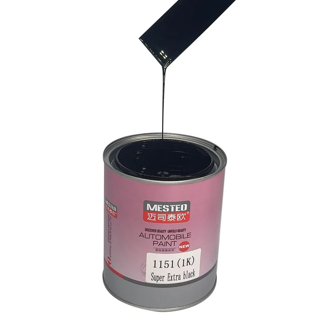 Mesteo HS 1K Basecoat International Black M1141 Good Blackness Acrylic Auto Paint OEM Car Paint Refinish