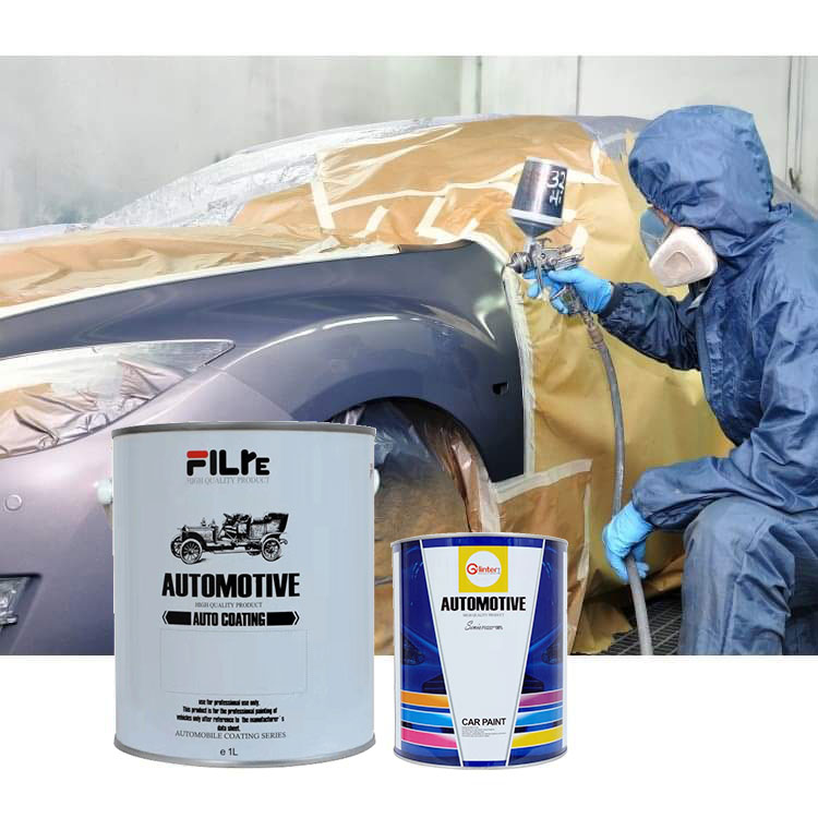 High Application Acrylic Car Paint Popular Wholesale Spray Good Chroma Auto Paint HS 1K Basecoat Medium Yellow 129