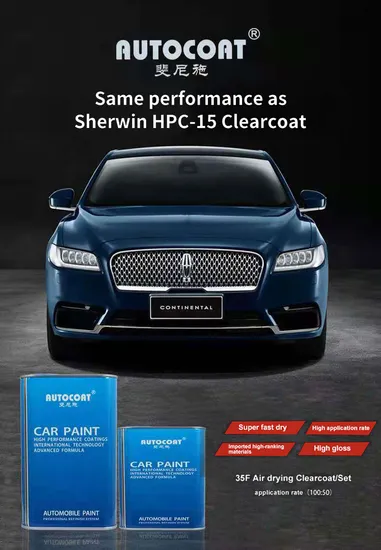 35f Air Drying Hardener (Fast Drying) Filre High Gloss Factory OEM Acrylic Auto Paint Good Hardness Car Paint Refinish