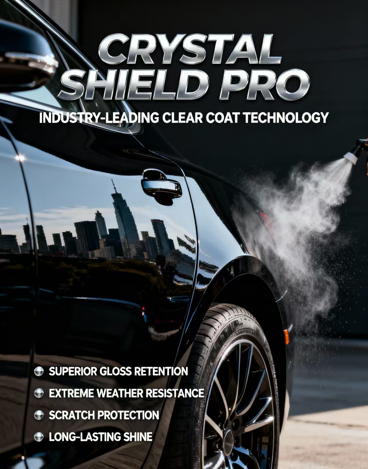 High Gloss High Hardeness Acrylic Car Paint High Plumpness Auto Paint MESTEO HS 155 High-Solid Clearcoat