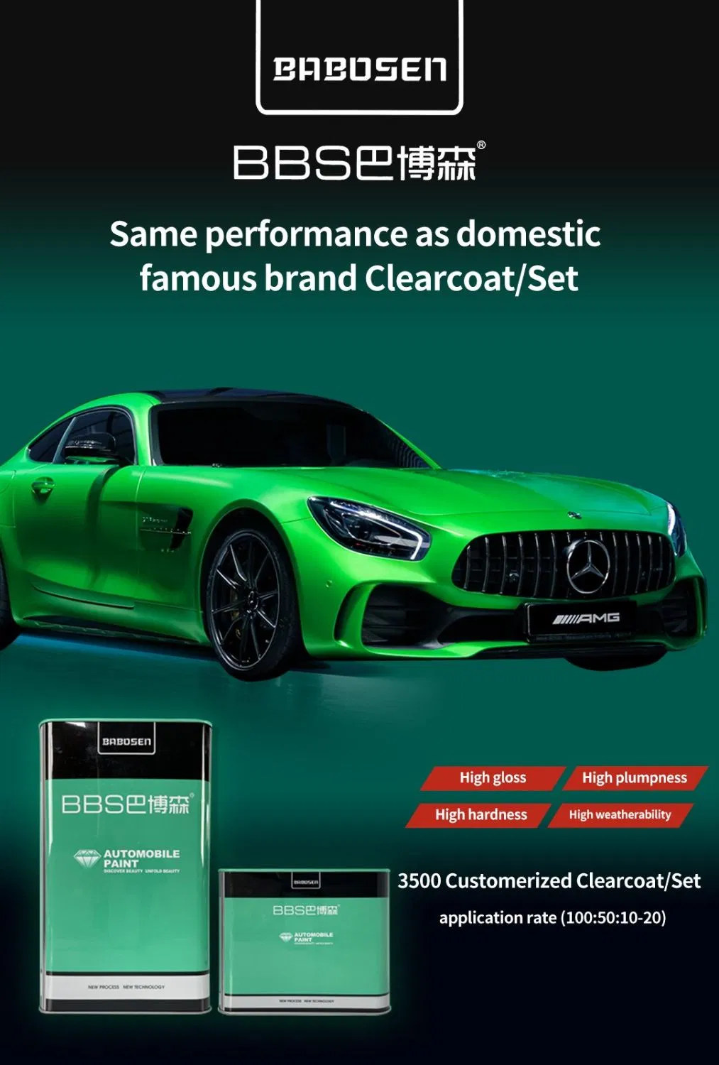 Autocoat HS 3500 Customerized Clearcoat Varnish High Fullness Auto Paint Lacquer Supplier High Gloss Acrylic Car Paint Refinish