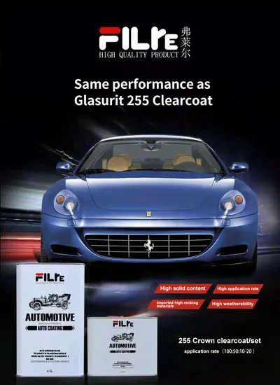 Glinter HS 255 Crown Hardener (Fast Drying) High Gloss Factory OEM/ODM Acrylic Auto Paint Good Weatherability High Hardness Car Paint Refinish