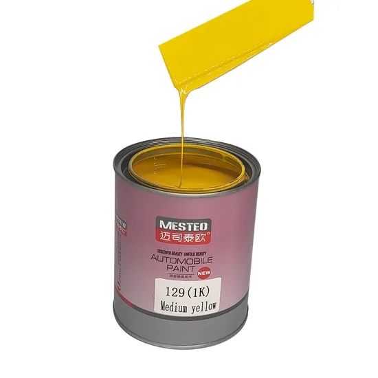 Glinter HS 1K Basecoat Transparant Yellow (Organic yellow) G128 Good Color Retention Car Paint Refinish High Chroma Acrylic Auto Paint