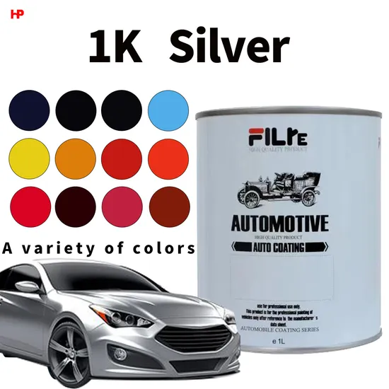 Supplier Focus HS 1K Silver Strong Metallicity Acrylic Auto Paint Good Sparkle Car Paint Refinish