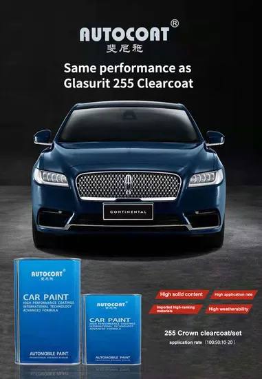 Glinter HS 255 Crown Hardener (Fast Drying) High Gloss Factory OEM/ODM Acrylic Auto Paint Good Weatherability High Hardness Car Paint Refinish