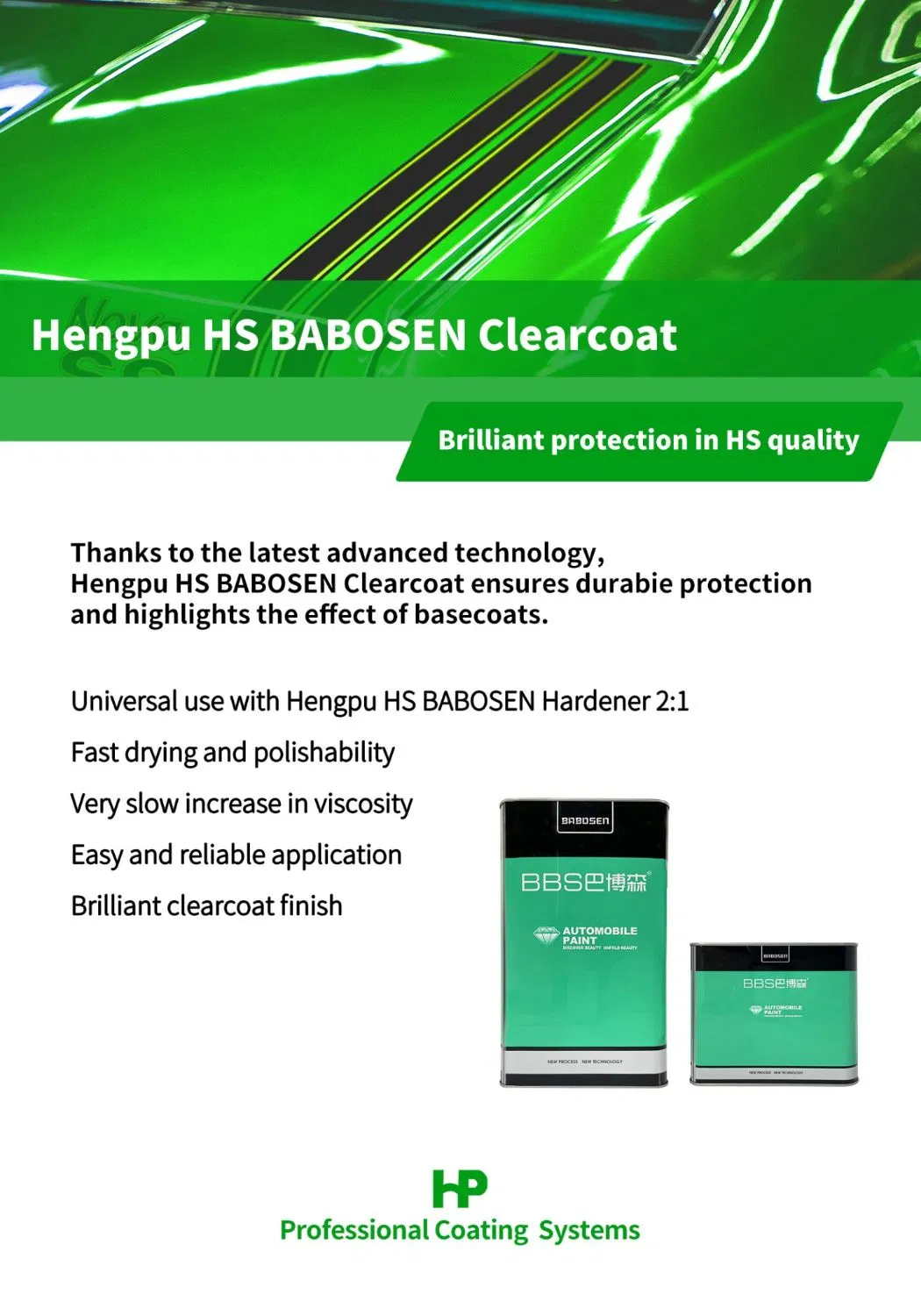 Autocoat Double Pack HS Hardener, Suitable for Overall Refinishing Color Retention Car Paint Refinish (Slow Drying)