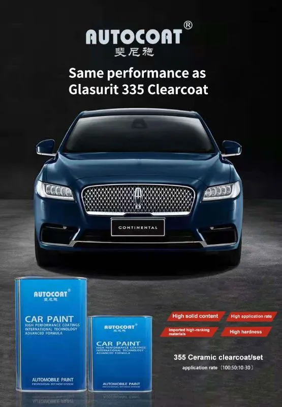 Glinter HS 355 Ceramic Hardener (Fast Drying) Factory OEM/ODM High Gloss Acrylic Car Paint High Hardness Auto Paint Refinish