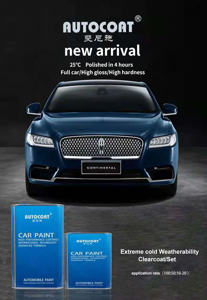 Extreme Cold Weatherability Hardener Super Fast Drying Glinter High Gloss Acrylic Auto Paint Good Plumpness Good Hardness Car Paint Refinish