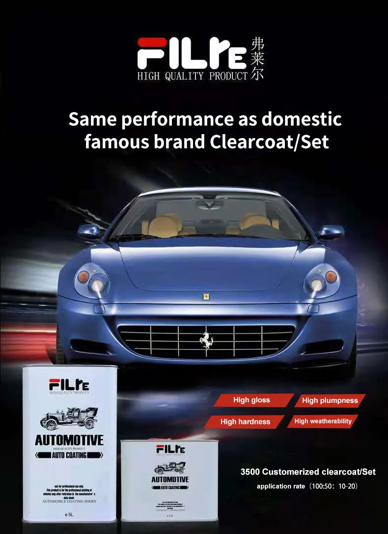 Babosen HS 3500 Customerized Hardener (Slow Drying) Factory OEM/ODM High Fullness Auto Paint High Gloss Acrylic Car Paint Refinish