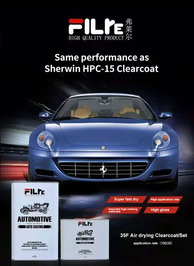 Glinter 35f Air Drying Clearcoat Varnish High Gloss Acrylic Auto Paint Good Plumpness Good Hardness Car Paint Refinish