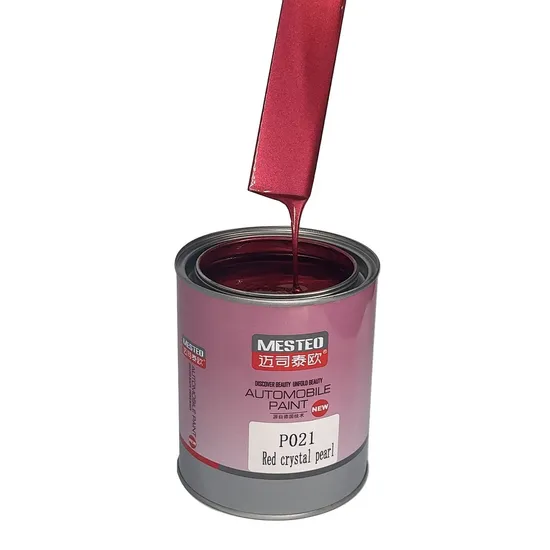 De HS 1K Crystal Red Pearl Dp021 Chinese Acrylic Auto Paint Supplier High Chroma Strong Flicker Car Paint Refinish