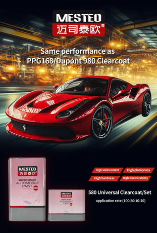 Wholesale Spray Good Gloss Acrylic Car Paint High Hardeness Auto Paint MESTEO HS 580 Clearcoat